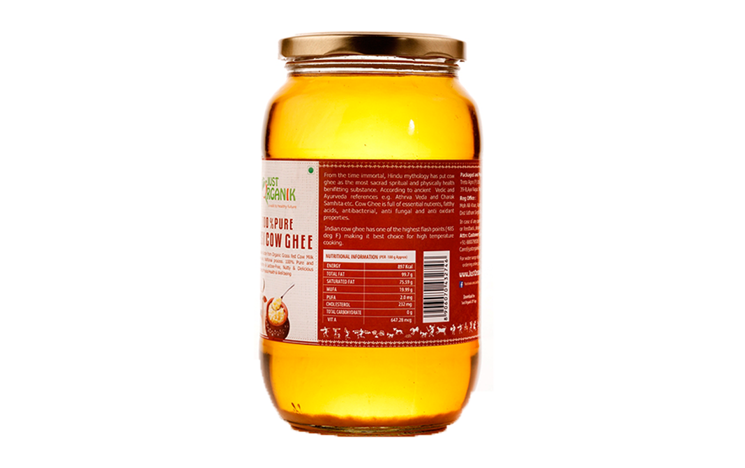 Just Organik 100% Pure Desi Cow Ghee    Jar  1 kilogram